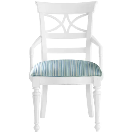 Sea Watch Arm Chair with Seaside Sea Glass Upholstery